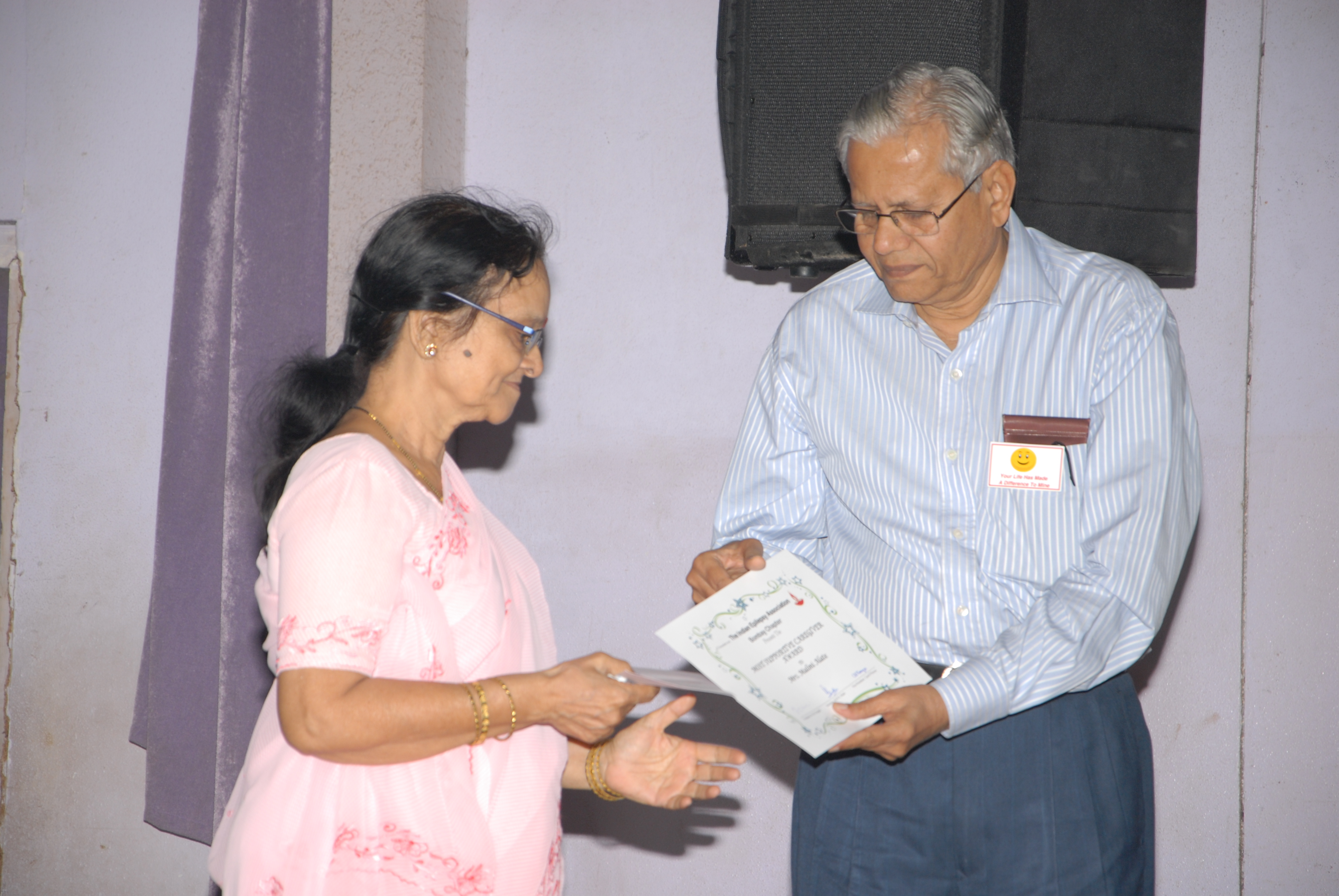 Malini Alate wins the Most Supportive Caregiver Award  
