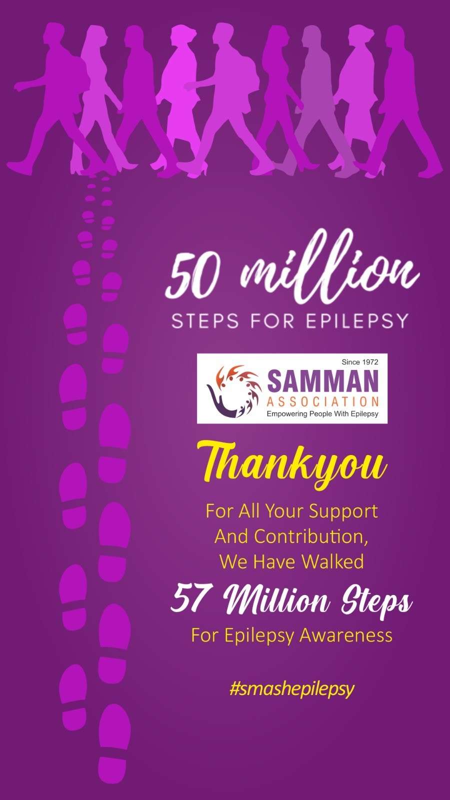 Samman walks 57 million steps to raise epilepsy awareness